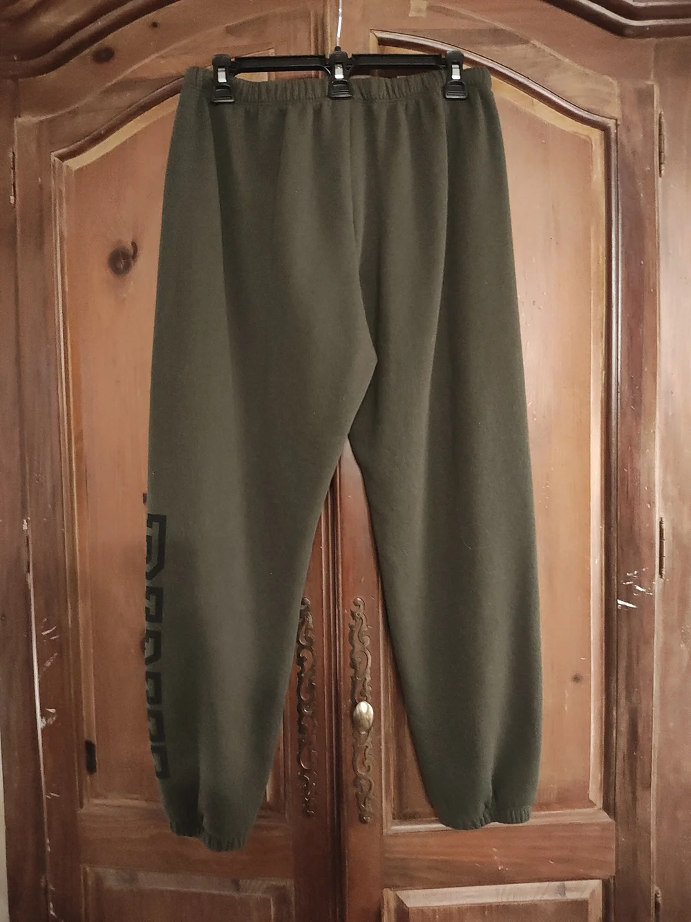 PINK Victoria's Secret Olive & Gray Sequin Logo Jogger Set